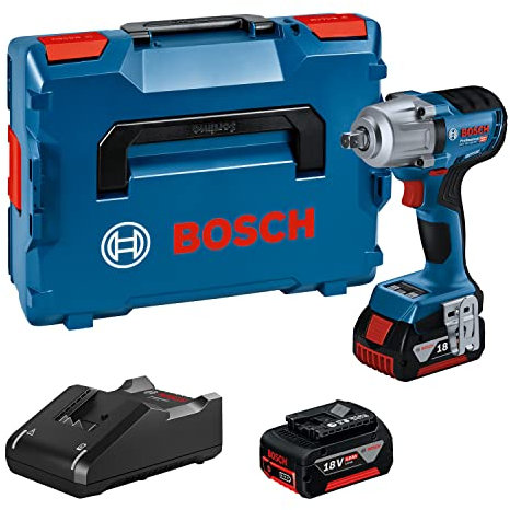 Bosch Professional 18V System Akku Drehschlagschrauber GDS 18V-450 PC (Anziehmoment 450 Nm, Losbrechmoment 800 Nm, inkl. 2x 5.0Ah, Schnellladegerät GAL 18V-40, L-BOXX)