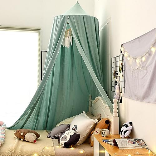 Flipped Warmth Kinderbett Baldachin - Betthimmel Für Jungen Mädchen Kinderzimmer - Babybett Vorhang Moskitonetz Inkl. Montagematerial,Blau