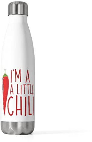 Botella aislada de 20 onzas con texto en inglés I'm Little Chili Freezing Graphic Funny Chilly Jalapeño Introvertido Hombres 20 oz