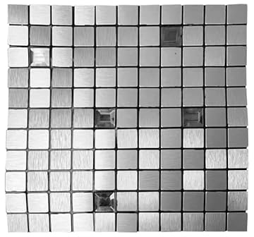 OCEANO 10pz Pannelli adesivi 3d decorativi parete muro carta da parati mattonelle mosaico piastrelle wallpaper casa cucina soggiorno camera da letto bagno PET 30x30cm (Mosaico Argento)