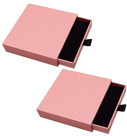 COACOM 2 scatole regalo allungabili rosa, portagioie, portagioie, scatola regalo, adatte per collane, orecchini, anelli, gioielli (rosa)