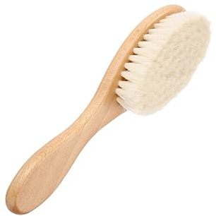 DOITOOL Schnurrbartbusch aus Wolle mit Gebogenem Holzkörper Bartbürste zur Bartreinigung und Hoher Stoßfestigkeit für Dusche und Privaten Gebrauch
