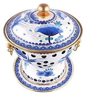 Traditional Hot Pot,Single Cloisonne Copper Hot Pot, Old Beijing Alcohol Small Household Old-Fashioned Shabu Handmade Copper Pot Non-Stick (Color : D)(D)
