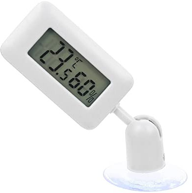 SUPVOX Reptile Terrarium Thermometer Digital Hygrometer Suction Cup Rotation Accurate Temperature Measuring Device