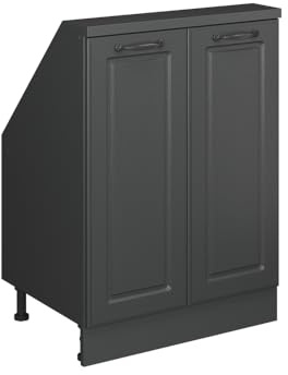 Vicco Dachschrägenschrank Rion, Anthrazit Landhaus/Anthrazit | B60 x T46 cm, mit 2 Türen, platzsparend für Dachschrägen