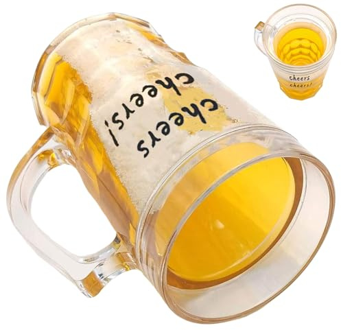 Genérico Vasos De Cerveza Para Congelador,Vaso De Cerveza Para Bromas | Doble Pared Aislado 450ml Para Piscina Playa Fiestas Vacaciones Hogar Cóctel Familia