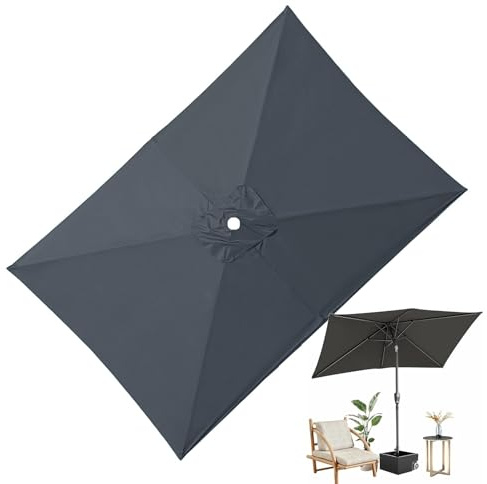 Telo Parasole di Ricambio Impermeabile per ombrellone da Giardino a 6 Bracci da 200x200 cm, 200x300 cm, 300x300 cm, Resistente ai Raggi UV, Resistente alle intemperie, per Spiaggia e giardin