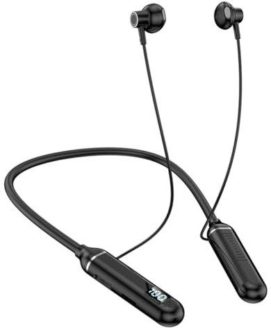 NHQZ Cuffie Bluetooth, Auricolari Bluetooth 5.2 Sport con 3D HiFi Stereo, Cuffie Wireless Cancellazione Rumore, Cuffiette Senza Fili con Display, Impermeabile Cuffiette