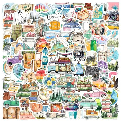 100 Stück Reise Sticker Set, Kreative Scrapbook Aufkleber, Koffer Graffiti Sticker, Fotoalbum Journaling Sticker Zubehör – wasserfeste Deko für Koffer, Handyhüllen und Laptops. (Böhmisch)