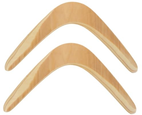 ELAYARD 2 Piezas Boomerangs de Madera Forma de Juguetes Deportivos Voladores para Adultos Resistentes y para Actividades al Aire