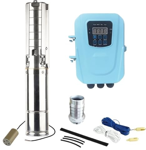 1 HP borstlös djupa brunnspump, jordbruksbevattningspump, solvattenpump, maximal vikt 40 m, maximal kapacitet 17 T/H, modell (48 V 10–50)