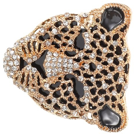 Fomiyes Broche TêTe De LéOpard Strass Pour Homme Doré | Alliage De Zinc, Strass DéCoratifs, Motif Animal, Design D'ÉPingle Pratique