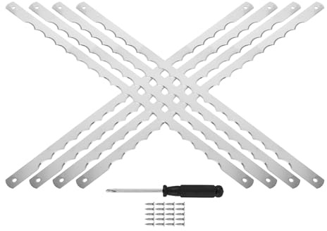 JECOMPRIS Lame di Ricambio per Coltelli da Pane 8 Pezzi in Acciaio Inox con Viti, Accessorio Utensile da Cucina per Taglio Preciso di Pane e Torte, per Uso Domestico e Panetteria
