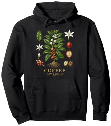 Coffee Coffea arabica Vintage Botanical Anatomy Study Plate Pullover Hoodie