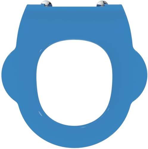 Ideal Standard Contour 21 Schools lunette pour enfants 3-7 ans – Bleu | Abattant WC avec poignées latérales pour faciliter son utilisation, S454236