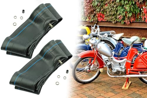 2x Schlauch 2 1/4 x 19 Zoll, 2.25 x 19 Zoll - 2 1/2 x 19 Zoll, 2.50 x 19 Zoll für Simson SR2, SR2E Mofa, S53, S83, Sperber-BR, Ventil TR4 gerade
