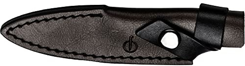 Forged Klingenschützer, Universalmesser von 13cm, Aus braunem Leder, Mit Druckknopfverschluss