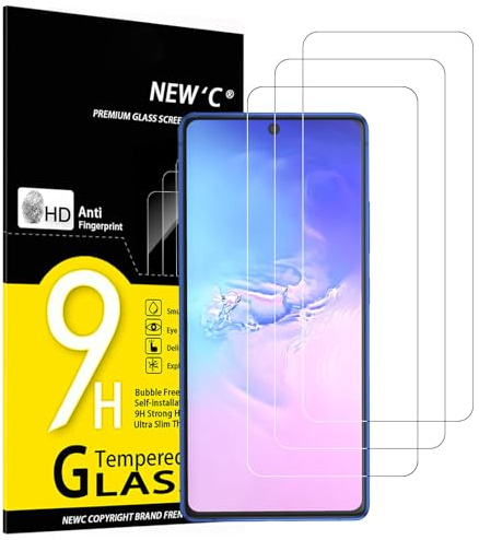 NEW'C 3 Stück für Samsung Galaxy S10 Lite für Panzerglas, Frei von Kratzern, 9H Härte, HD Displayschutzfolie, 0.33mm Ultra-klar, Ultrabeständig
