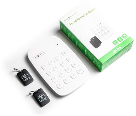 Teclado inalámbrico Adicional | Dispositvo de Seguridad para Usar Pin, Establecer Modo Hogar, Armar y Desarmar el Sistema, Llamada de Emergencia | inlcuye 2 Llaves RFID