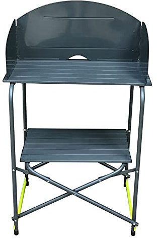 Outdoor Küche Camping Schränke Tragbarer Klappbarer Camping-Küchentisch Im Freien, Klappbarer Kochtisch Esstisch Mit Regalen, Für Reisen Camping Strand BBQ Picknick