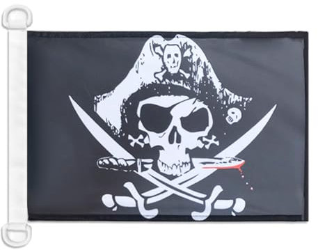 AZ FLAG Bandiera Navale Pirata Sciabola 45x30cm - Bandiera Maritima Dei Pirati – Teschio 30 x 45 cm speciale Nautismo, Padiglione Nautico
