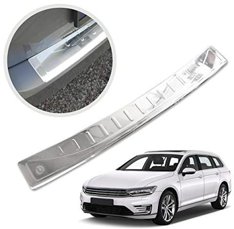 CHROMEMASTER | Ladekantenschutz Stoßstangenschutz | Kompatibel mit Volkswagen VW Passat B8 2014-2019 Kombi; Edelstahl Poliert/Chrom; Unsere Lackschutzleiste Sichert den Heckstoßfänger vor Kratzern