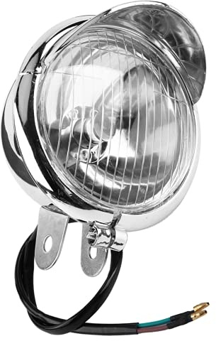 Headerbs Lámpara de Bombilla de Faro de Motocicleta, Motocicleta Universal DC 12V Luces Antiniebla Retro Lámpara de Faro Retro Moto Redonda Luz de Marcha Blanca Universal