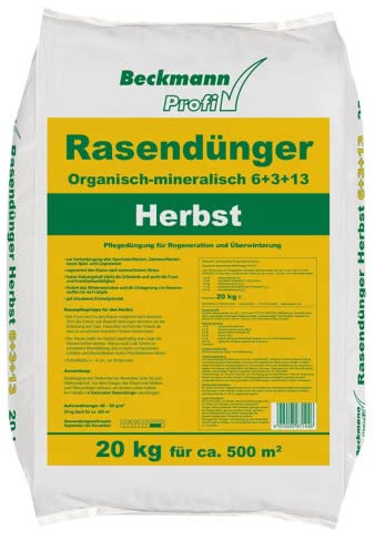 20 kg Rasendünger Herbst NPK-6+3+13 für ca. 500m² Herbstrasendünger