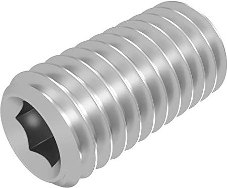 SECCARO Gewindestift mit Ringschneide M6 x 12 mm, Edelstahl V2A VA A2, DIN 916 / ISO 4029, Innensechskant, 20 Stück
