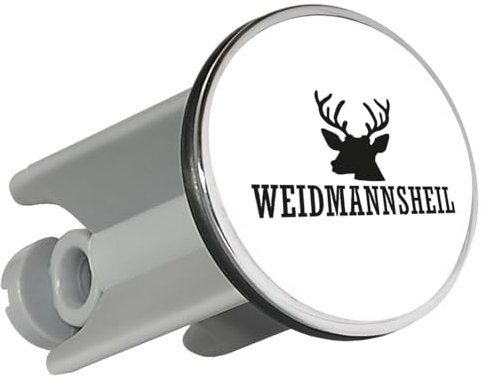 Huuraa Waschbeckenstöpsel Weidmannsheil Hirsch Jägergruß Geschenk 4cm für Waschbecken Abflussstopfen Weidmannsheil Hirsch Geschenkidee