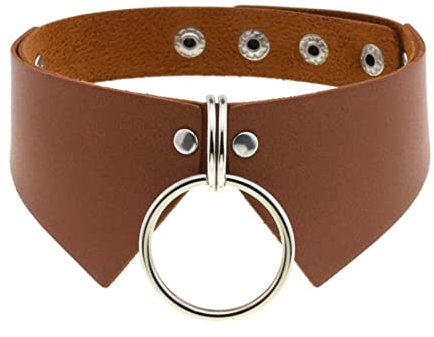 OKGD Schwarzer Choker für Damen, Metall, Chocker, Punk, klobiges Halsband, für Mädchen, Gothic-Accessoires, Braun