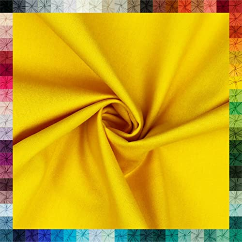 VmG-Store 2m Baumwollstoff Uni 100% Baumwolle Oeko-Tex KEINE Meterware über 70 Farben zur Auswahl (030 I Zitrone)