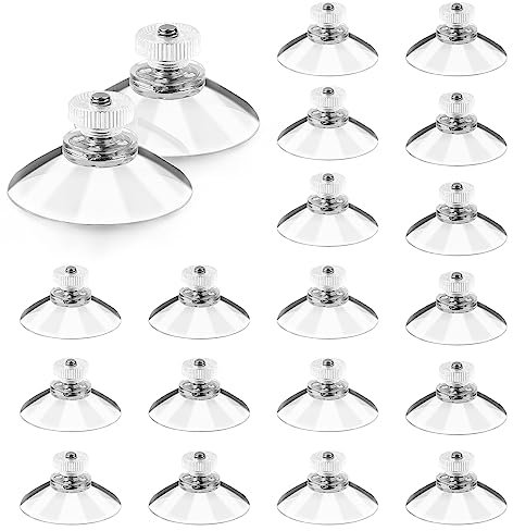 EFUTURETIME 20 X Saugnäpfe mit Gewinde Ø 40mm, Saugnapf Haken Transparente M5, Saugknöpfe mit Rändelmutter, Saugnäpfe ohne Bohren für Fenster, Auto, Dekoration, Aufhängung