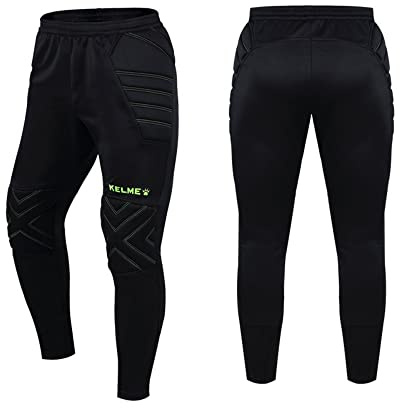 Kelme Pantalones de portero Pro con almohadillas de protección, pantalones de portero de fútbol, pantalones largos acolchados para jóvenes, Ablack, 8 años