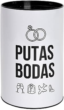 Fisura – Hucha Original con Mensaje .Hucha Grande para Adultos de Acero.Hucha Lata para Regalo. (XXL Bodas, Blanco)