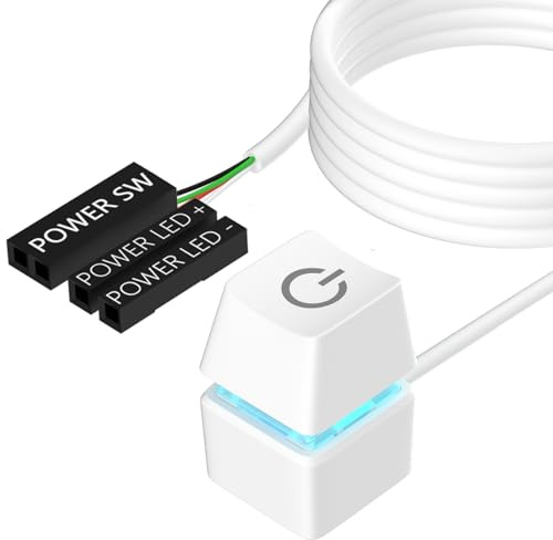 Oddtone PC-Schalter, 65-Zoll-Externer Desktop-Computer Schalter | Stromversorgung Steuerungs-Adapterkabel, Gehäuse-Motherboard EIN/Aus, SW LED-Lichtkabel