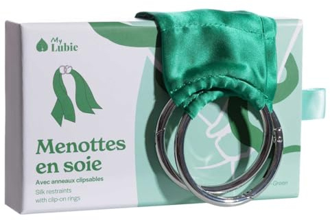 My Lubie - Menottes en Soie - Pour Couples - Anneaux Clipsables - Vert