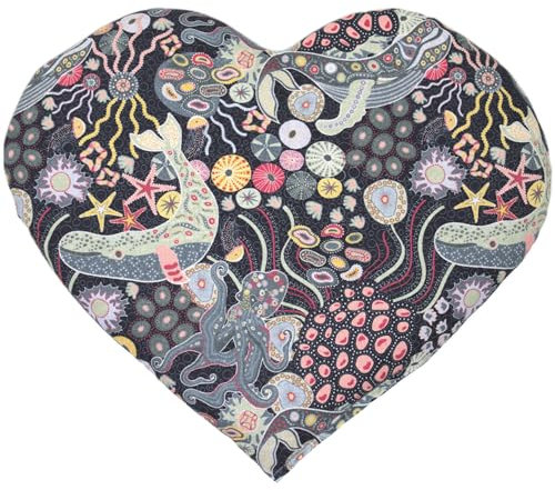 Cojín de huesos de cereza con forma de corazón, aprox. 30 x 25 cm, tela orgánica bajo el agua, cojín térmico, cojín de granos, un regalo encantador