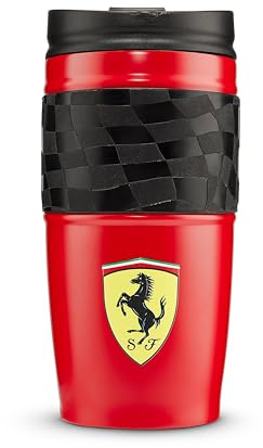 Scuderia Ferrari Bottiglia termica Logo Rosso - Taglia:500ML | Design del team, pratica per sport e giornate in pista, Prodotto ufficiale con licenza