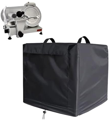 Meat Slicer Cover, Waterproof Dust-Proof Covers Protector for Kitchen Counter, Fit for BESWOOD/VEVOR Meat Slicer Machine-Heavy Duty 420D Oxford Fabric (Black)