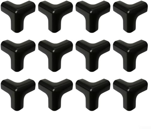 Eckenschutz für Babys, T-förmiger Anti-Kollisions-Eckenschutz für Tischecken, Kunststoff, Schwarz, 12 Stück