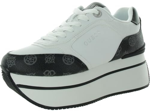 GUESS Camrio sneakers för kvinnor, Vit svart logotyp 142, 38.5 EU