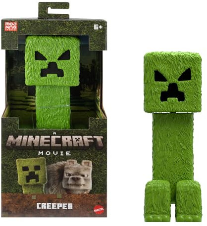 Mattel Minecraft Große Actionfiguren, 30 cm große, bewegliche Creeper-Sammelfigur, inspiriert von Ein Minecraft Film, JFR66, [Mehrfarbig]