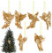 Genérico Adornos de árbol de ángel,Decoraciones colgantes de ángeles | 6 uds colgante de ángel de árbol de Navidad plateado/dorado, decoración del hogar de vacaciones, ángeles plateados/dorados