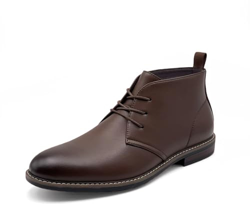 Finishing & Sewing Bottines à lacets décontractées pour homme, bottes chukka classiques de type Desert, marron foncé, 43 EU