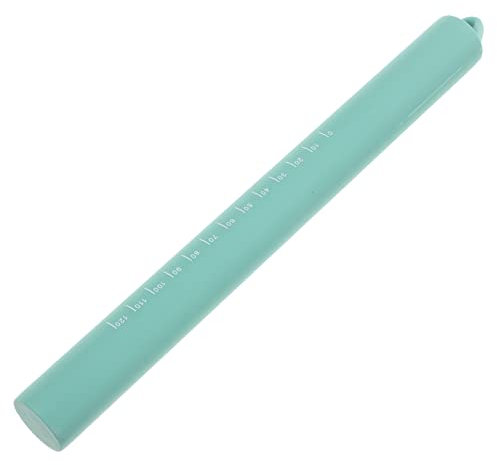 MAGICLULU Silicone Rolling Pin with Scale 16-inch Dough Roller for Baking Food-Grade Silicone Kitchen Tool Forest Green for Pastry and Pizza