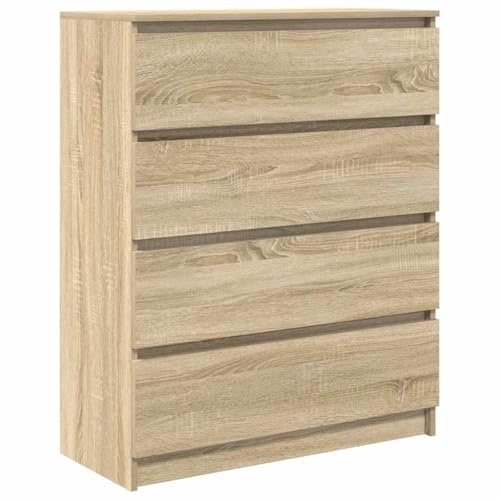 vidaXL Sideboard Sonoma-Eiche 80x35x99 cm Holzwerkstoff, Kommode, Schrank, Mehrzweckschrank, Anrichte, Beistellschrank, Flurschrank