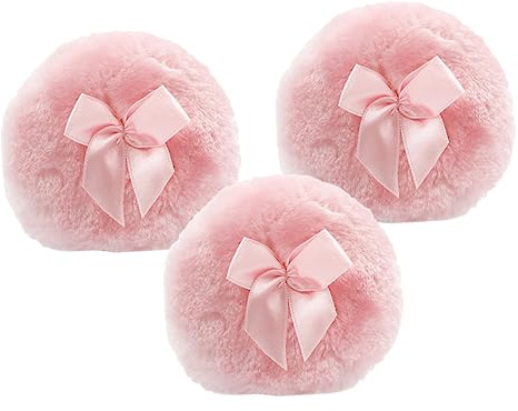 Toyvian 3stücke Puderquaste mit Schleife Bequeme Puderquaste für Körperpuder Flauschige für Kleinkinder Geeignet für Talkumpuder und Konturpuder