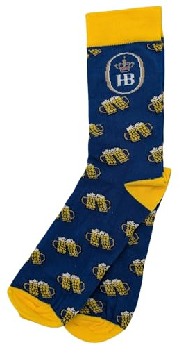 Hofbräuhaus München Bunte Lustige Socken Damen & Herren mit Maßkrug- Motiv, Größe 41–46, Happy & Matching Socks, Witzige, Lässige Fun-Socken für gute Laune
