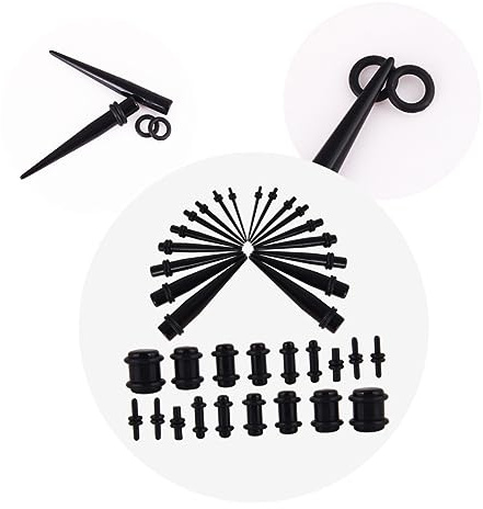 BESPORTBLE 36 Pieza Accesorios para Perforación de Pabellón Auricular Dilataciones de Oreja de Varios Expansores de Oreja de Acrílico para Kit de Dilatadores
